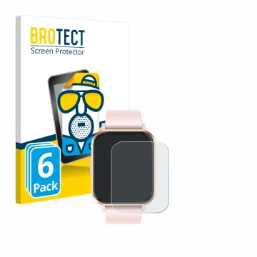 Vorderseite einer Produktverpackung mit dem Markenlogo BROTECT. Daneben ist das Gerät walkbee Smartwatch 1.83