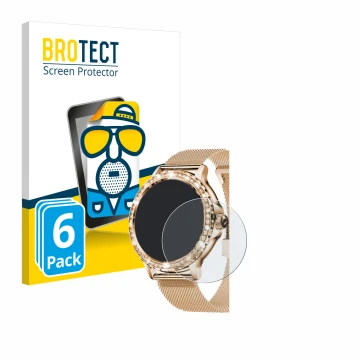 Vorderseite einer Produktverpackung mit dem Markenlogo BROTECT. Daneben ist das Gerät walkbee Smartwatch 1.3