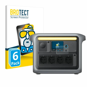 Vorderseite einer Produktverpackung mit dem Markenlogo BROTECT. Daneben ist das Gerät Anker SOLIX C1000X mit dem zugehörigen D