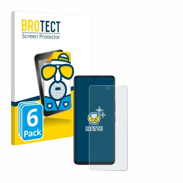 Vorderseite einer Produktverpackung mit dem Markenlogo BROTECT. Daneben ist das Gerät Infinix GT 20 Pro mit dem zugehörigen Di