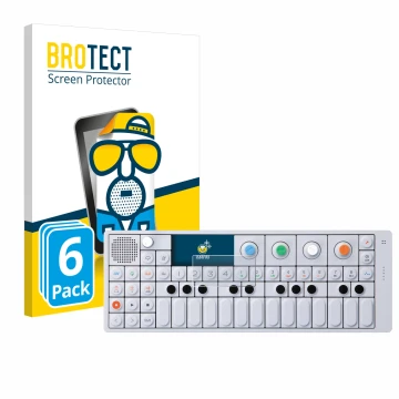 Vorderseite einer Produktverpackung mit dem Markenlogo BROTECT. Daneben ist das Gerät Teenage Engineering OP-1 Sampler & Contr