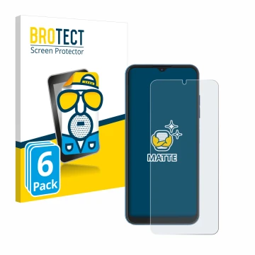 Vorderseite einer Produktverpackung mit dem Markenlogo BROTECT. Daneben ist das Gerät Hotwav Note 13 mit dem zugehörigen Displ