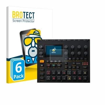 Vorderseite einer Produktverpackung mit dem Markenlogo BROTECT. Daneben ist das Gerät Elektron Digitakt II mit dem zugehörigen