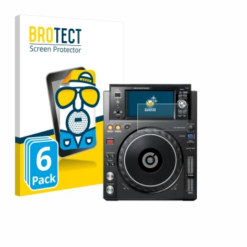 Vorderseite einer Produktverpackung mit dem Markenlogo BROTECT. Daneben ist das Gerät Pioneer XDJ -1000MK2 mit dem zugehörigen