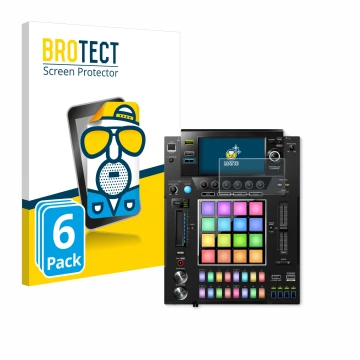 Vorderseite einer Produktverpackung mit dem Markenlogo BROTECT. Daneben ist das Gerät Pioneer DJS -1000 mit dem zugehörigen Di