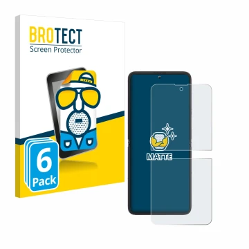 Vorderseite einer Produktverpackung mit dem Markenlogo BROTECT. Daneben ist das Gerät Blackview Hero 10 (Vorderes Display) mit