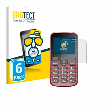 Vorderseite einer Produktverpackung mit dem Markenlogo BROTECT. Daneben ist das Gerät Doro 1880 mit dem zugehörigen Displaysch