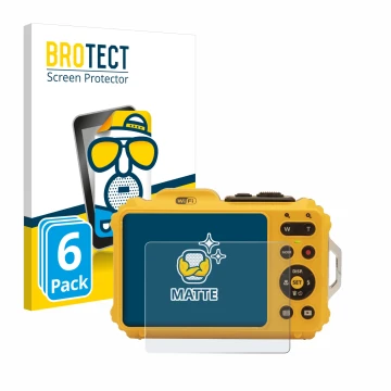 Vorderseite einer Produktverpackung mit dem Markenlogo BROTECT. Daneben ist das Gerät Kodak Pixpro WPZ2 mit dem zugehörigen Di