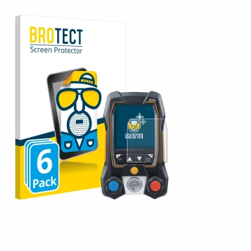 Vorderseite einer Produktverpackung mit dem Markenlogo BROTECT. Daneben ist das Gerät Testo 550s mit dem zugehörigen Displaysc