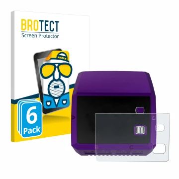 Vorderseite einer Produktverpackung mit dem Markenlogo BROTECT. Daneben ist das Gerät SkyRc Q200 neo mit dem zugehörigen Displ