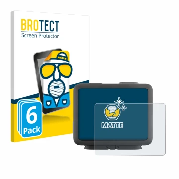 Vorderseite einer Produktverpackung mit dem Markenlogo BROTECT. Daneben ist das Gerät GoPro Hero 4k mit dem zugehörigen Displa