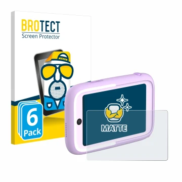 Vorderseite einer Produktverpackung mit dem Markenlogo BROTECT. Daneben ist das Gerät Myfirst Camera 50 mit dem zugehörigen Di