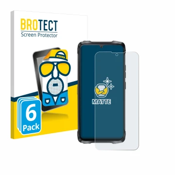 Vorderseite einer Produktverpackung mit dem Markenlogo BROTECT. Daneben ist das Gerät Cubot King Kong Power 3 mit dem zugehöri