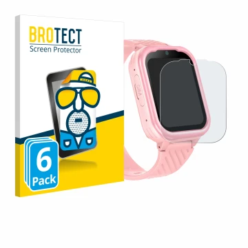 Vorderseite einer Produktverpackung mit dem Markenlogo BROTECT. Daneben ist das Gerät Yuede Kids Smartwatch 1.83