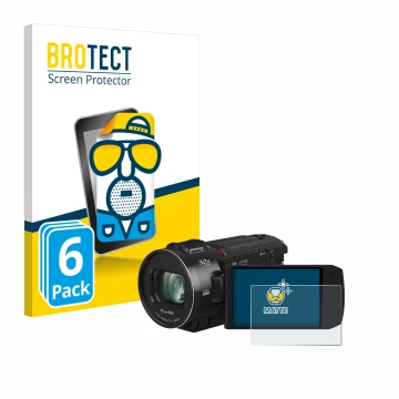 Vorderseite einer Produktverpackung mit dem Markenlogo BROTECT. Daneben ist das Gerät Panasonic HC-VX3 mit dem zugehörigen Dis