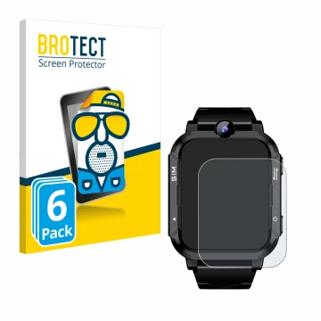 Vorderseite einer Produktverpackung mit dem Markenlogo BROTECT. Daneben ist das Gerät Blackview Z20 Kids Smartwatch mit dem zu