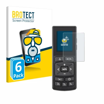 Vorderseite einer Produktverpackung mit dem Markenlogo BROTECT. Daneben ist das Gerät Minn Kota Advanced GPS Navigation mit de