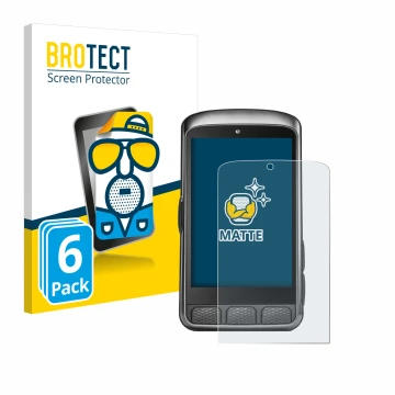 Vorderseite einer Produktverpackung mit dem Markenlogo BROTECT. Daneben ist das Gerät Wahoo Elemnt ACE mit dem zugehörigen Dis