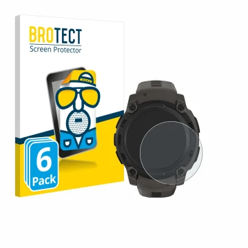 Vorderseite einer Produktverpackung mit dem Markenlogo BROTECT. Daneben ist das Gerät Garmin Instinct E (40 mm) mit dem zugehö