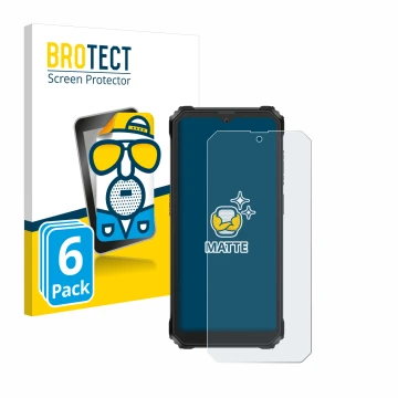 Vorderseite einer Produktverpackung mit dem Markenlogo BROTECT. Daneben ist das Gerät Blackview BV6200 Plus mit dem zugehörige