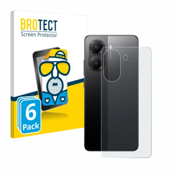 Vorderseite einer Produktverpackung mit dem Markenlogo BROTECT. Daneben ist das Gerät Xiaomi Poco X7 Pro (Rückseite) mit dem z