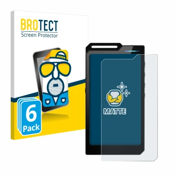Vorderseite einer Produktverpackung mit dem Markenlogo BROTECT. Daneben ist das Gerät Hiby R4 mit dem zugehörigen Displayschut