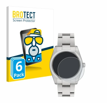 Vorderseite einer Produktverpackung mit dem Markenlogo BROTECT. Daneben ist das Gerät Rolex Oyster Perpetual 34 mit dem zugehö