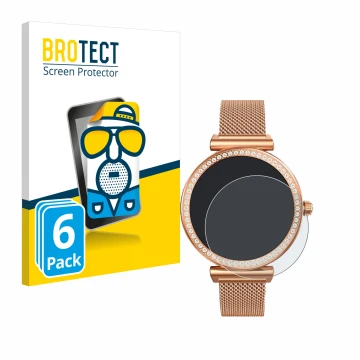 Vorderseite einer Produktverpackung mit dem Markenlogo BROTECT. Daneben ist das Gerät NONGAMX Smartwatch 1.27