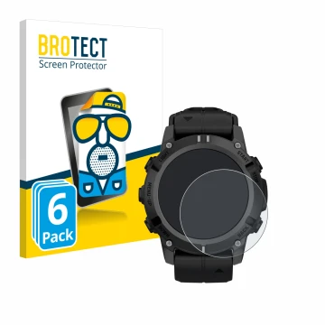 Vorderseite einer Produktverpackung mit dem Markenlogo BROTECT. Daneben ist das Gerät Garmin Descent G2 mit dem zugehörigen Di