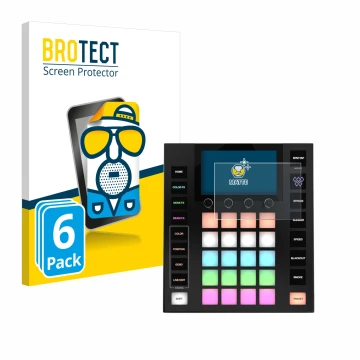Vorderseite einer Produktverpackung mit dem Markenlogo BROTECT. Daneben ist das Gerät Wolfmix W1 MK2 mit dem zugehörigen Displ