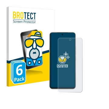 Vorderseite einer Produktverpackung mit dem Markenlogo BROTECT. Daneben ist das Gerät Tecno Camon 40 Premier mit dem zugehörig
