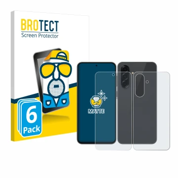 Vorderseite einer Produktverpackung mit dem Markenlogo BROTECT. Daneben ist das Gerät Samsung Galaxy A36 5G (Display+Rückseite