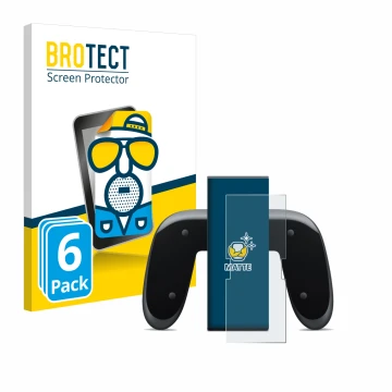 Vorderseite einer Produktverpackung mit dem Markenlogo BROTECT. Daneben ist das Gerät Nintendo Switch 2 Joy-Con 2-Holder mit d