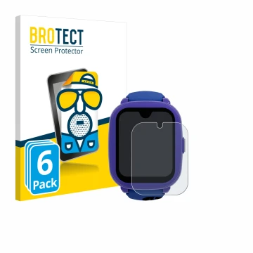 Vorderseite einer Produktverpackung mit dem Markenlogo BROTECT. Daneben ist das Gerät SaveFamily Iconic Plus 2 4G mit dem zuge
