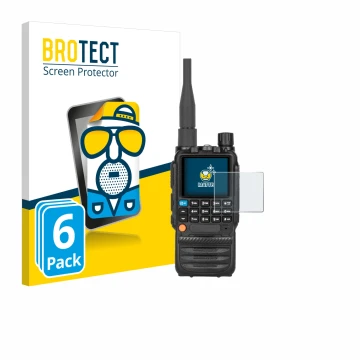Vorderseite einer Produktverpackung mit dem Markenlogo BROTECT. Daneben ist das Gerät Tidradio TD-H3 mit dem zugehörigen Displ