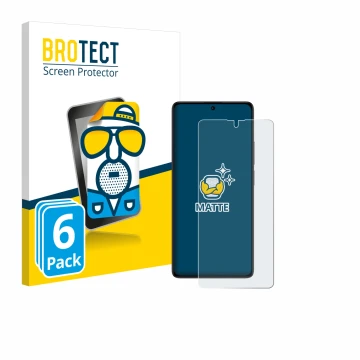 Vorderseite einer Produktverpackung mit dem Markenlogo BROTECT. Daneben ist das Gerät Xiaomi Poco M6 Pro 4G mit dem zugehörige