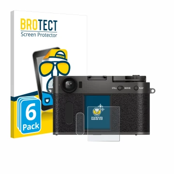 Vorderseite einer Produktverpackung mit dem Markenlogo BROTECT. Daneben ist das Gerät Fujifilm X Half X-HF1 mit dem zugehörige