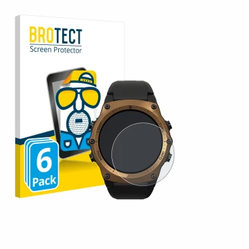 Vorderseite einer Produktverpackung mit dem Markenlogo BROTECT. Daneben ist das Gerät Shearwater Teric dive computer mit dem z