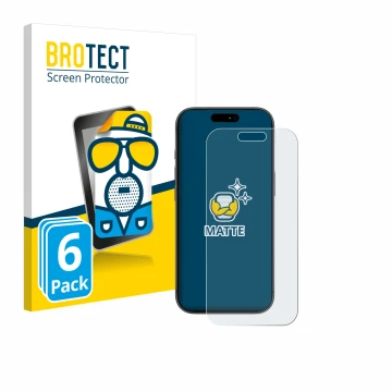 Vorderseite einer Produktverpackung mit dem Markenlogo BROTECT. Daneben ist das Gerät Apple iPhone 17 Pro mit dem zugehörigen 