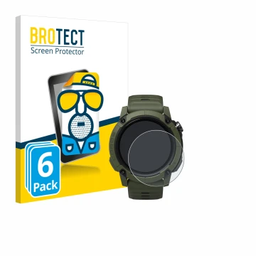 Vorderseite einer Produktverpackung mit dem Markenlogo BROTECT. Daneben ist das Gerät Coros NOMAD mit dem zugehörigen Displays