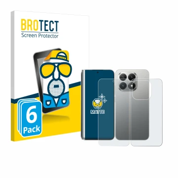 Vorderseite einer Produktverpackung mit dem Markenlogo BROTECT. Daneben ist das Gerät Xiaomi 15T (Display+Rückseite) mit dem z