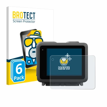 Vorderseite einer Produktverpackung mit dem Markenlogo BROTECT. Daneben ist das Gerät GoPro Lit Hero mit dem zugehörigen Displ