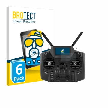 Vorderseite einer Produktverpackung mit dem Markenlogo BROTECT. Daneben ist das Gerät Radiomaster GX12 mit dem zugehörigen Dis