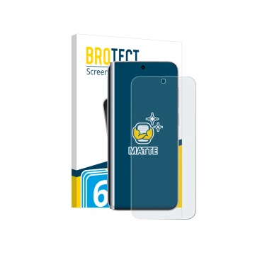 Vorderseite einer Produktverpackung mit dem Markenlogo BROTECT. Daneben ist das Gerät Vivo X300 Pro mit dem zugehörigen Displa
