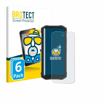 Vorderseite einer Produktverpackung mit dem Markenlogo BROTECT. Daneben ist das Gerät Cubot King Kong Mini 4 mit dem zugehörig