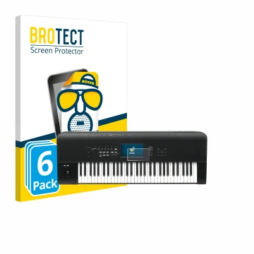 Vorderseite einer Produktverpackung mit dem Markenlogo BROTECT. Daneben ist das Gerät KORG Nautilus 61 mit dem zugehörigen Dis