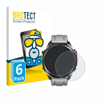 Vorderseite einer Produktverpackung mit dem Markenlogo BROTECT. Daneben ist das Gerät Doogee Anywise W1 Pro mit dem zugehörige