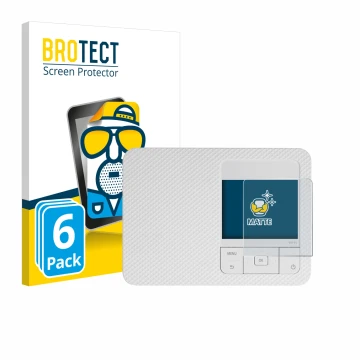 Vorderseite einer Produktverpackung mit dem Markenlogo BROTECT. Daneben ist das Gerät Canon Selphy CP1500 Mini mit dem zugehör