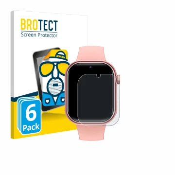 Vorderseite einer Produktverpackung mit dem Markenlogo BROTECT. Daneben ist das Gerät Naixues Kids Smartwatch GPS mit dem zuge