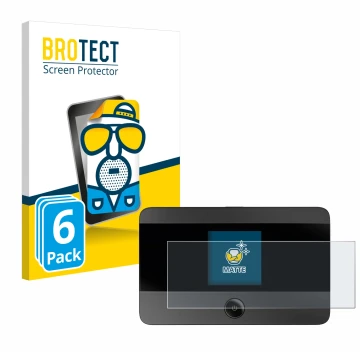 Vorderseite einer Produktverpackung mit dem Markenlogo BROTECT. Daneben ist das Gerät TP-Link M7350 mit dem zugehörigen Displa